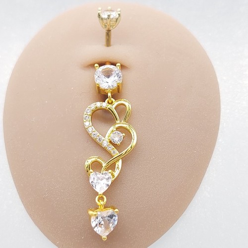 Heart belly bars button - heart,