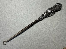 Solid Silver Handled Button Hook, Hallmarked Birmingham.