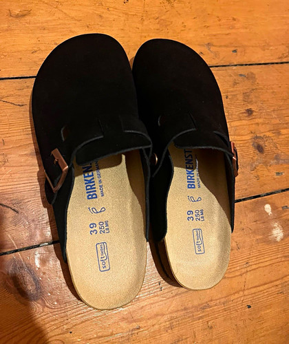 Birkenstock boston black faux - boston,