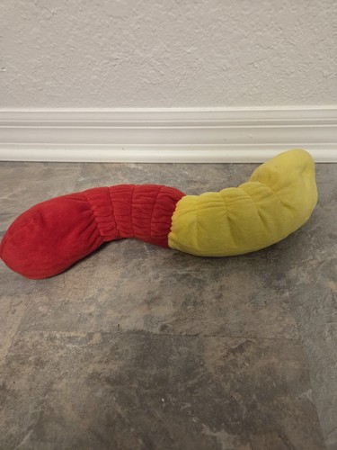 Red yellow worm - yellow, plush