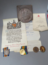 WWI KIA Medal Pair & Memorial