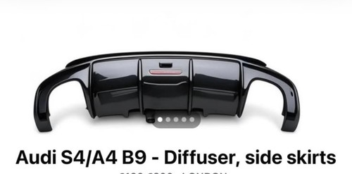 Gloss black rear diffuser - black,