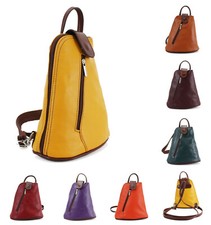 Ladies Small Vera Pelle Leather Backpack Women Shoulder Rucksack Gym Bag VPB14