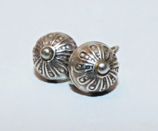 ANTIQUE EDWARDIAN EARRINGS SILVER & SEED PEARL DORMEUSE DROP EARRINGS DOME DROPS