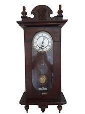 1930s dark wood wall clock