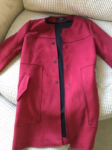 Zara women red coat m - coat, uk