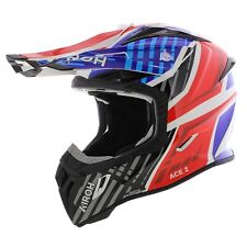 Airoh Aviator ACE 2 Proud, gloss Black Blue Red, Offroad MX Helmet, ECE22.06