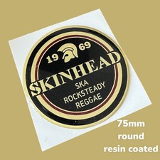 SKINHEAD SKA ROCKSTEADY REGGAE RESIN STICK ON BADGE MOD LI SX TV GP VESPA PX