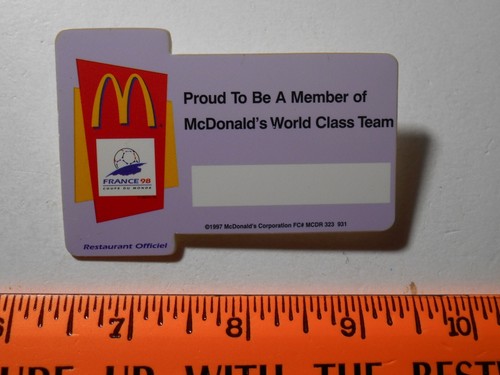Mcdonalds pin back button - mcdonalds,