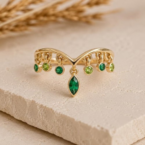 Emerald and peridot dangle - peridot,