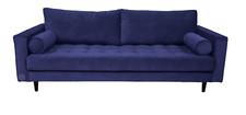Scott  Cobalt Velvet 3 Seater