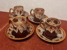 Fosters Pottery Coffee Cup and Saucer x 4