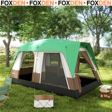 6 Man Camping Tent Family Air Vents Groundsheet Windows Green Ventilation FOXDEN
