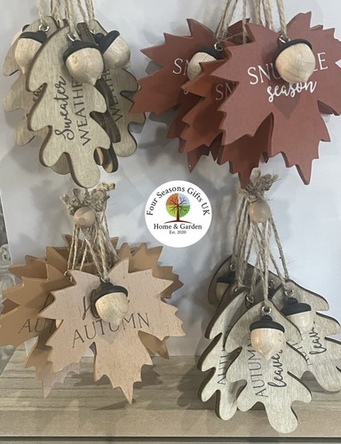 Autumn leaves wooden - wooden, hanging