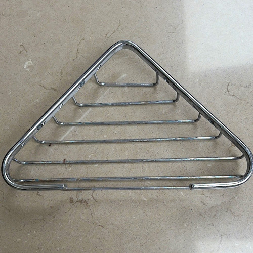 Chrome metal corner shower - metal,