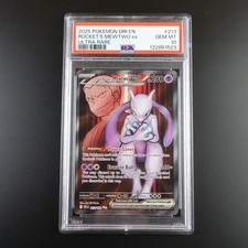 PSA 10 Team Rocket's Mewtwo ex 213/182 Pokemon Destined Rivals Full Art Graded