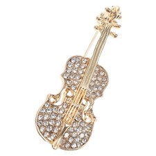  Violin Brooch Pins Rhinestone