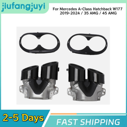 Gloss black quad exhaust - 2x,