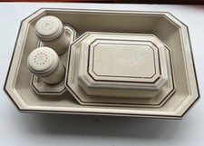 Vintage EMSA Salt & Pepper Butter Dish Set Melamine 1970’s