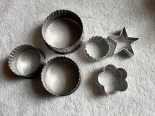 Variety of 6 Stainless Steel Cookie/Fondant Cutters Various Designs