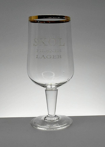 Vintage skol beer glass - beer,