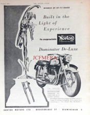 NORTON 'Dominator DeLuxe' Motor Cycle Advert #1 : Original 1954 Print 671/16