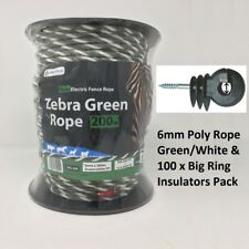 6MM ELECTRIC FENCE ROPE Zebra
