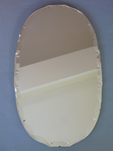 Vintage oval frameless - frameless, mirror