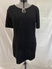 Billie And blossom Black Wool Sequin Short Dress