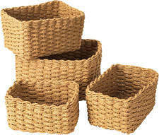 Wicker Basket,  Set of 4 Small Wicker Hamper for Gifts, Multifunctional Storage 