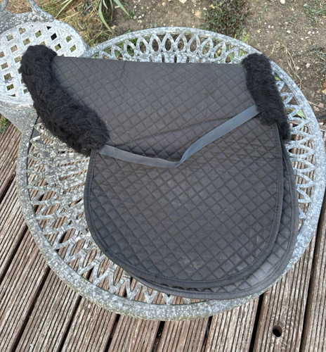 Black pony saddle pad half - saddle,