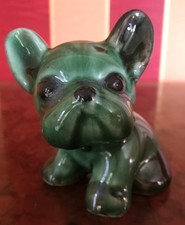 VTG ART DECO 30s DENBY GREEN GLAZED BYNGO DOG FRENCH BULLDOG MADE ENGLAND 3.5”
