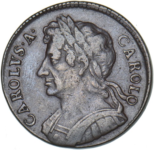 1675 halfpenny charles ii - halfpenny,