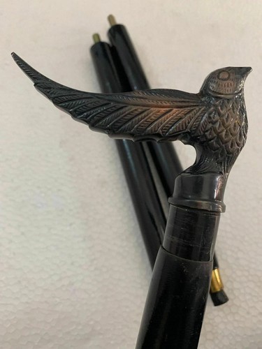 Antique brass bird - bird, handle