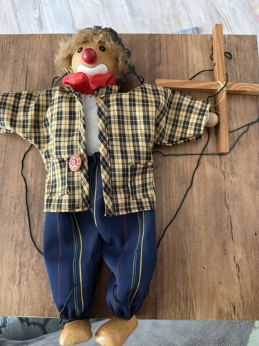 Vintage clown puppet 30cm - 30cm, tall