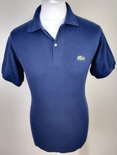 Mens Lacoste Navy Blue Polo Shirt Size M Vintage 100% Cotton *Exclusive 1-686