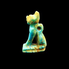 SMALL Antique Egyptian Stone Pendant Amulet of Cat Bastet "GODDESS of PLEASURE"