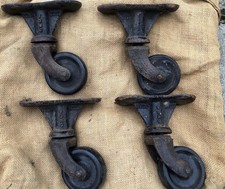 VTG VONO Wheel Cast Iron & Bakelite (?) Castors Cart Mover Industrial trolley