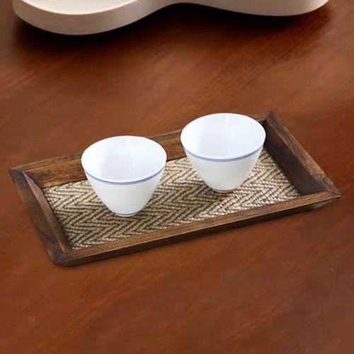 Tea set tray wooden - set, rustic