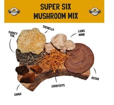 Super Six Mushroom Mix | Cordyceps, Tremella, Reishi, Lions Mane, Turkeys Tail..