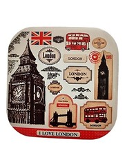 Square Coasters London Icon Souvenir Gift  England British UK Set Of Four 9x9cm