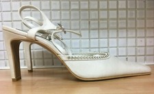 Strappy Diamante Bridal Sandals Satin Shoes Lexus Collection 7 Uk NEW Off White