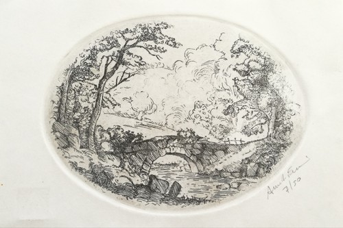 Original etching landscape - etching, &