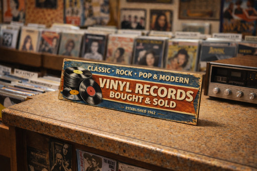 Vinyl records sign - vinyl, vintage