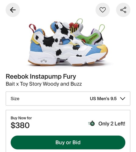 Size reebok toy story x - story,