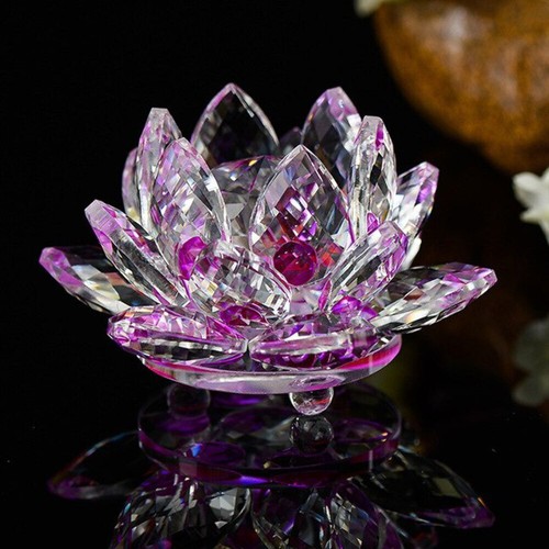 80mm crystal lotus flower - crystal,