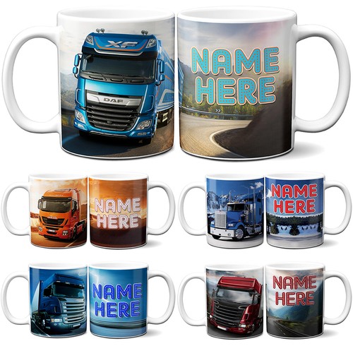 Personalised lorry mug - personalised,