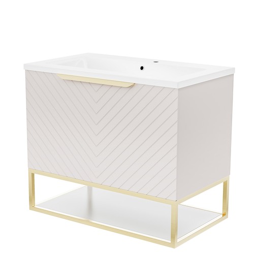 Pink 800mm wall hung - pink, drawers
