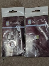 Aston Villa FC Spinner Key Ring And Badge Official Merchandise New In Packaging