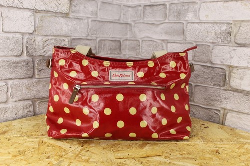 Red polka dot vinyl handbag - polka,